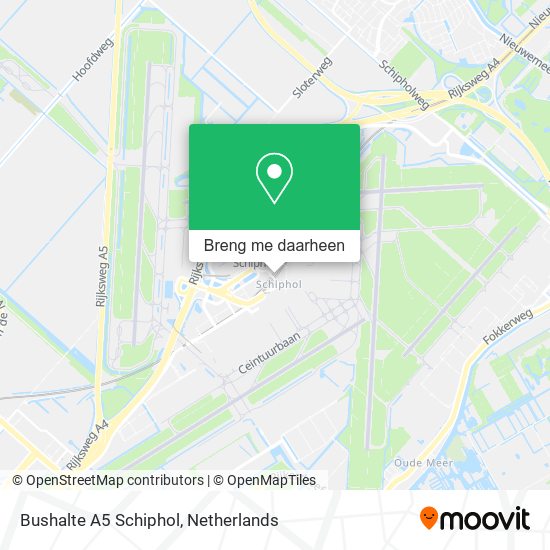 Bushalte A5 Schiphol kaart