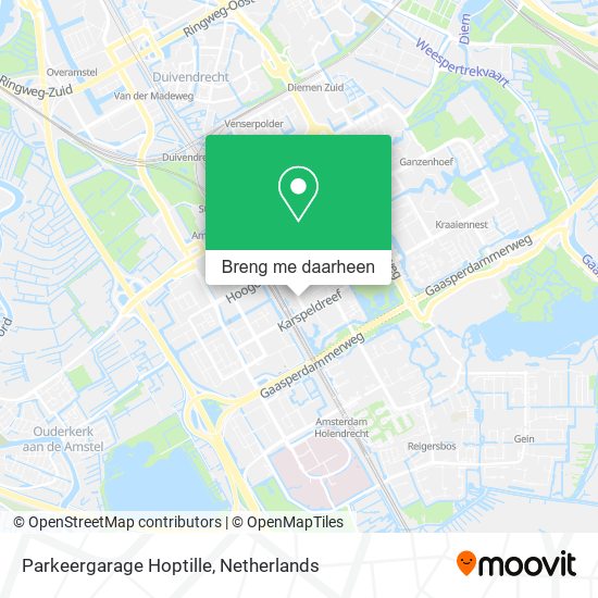 Parkeergarage Hoptille kaart