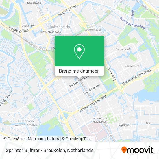 Sprinter Bijlmer - Breukelen kaart