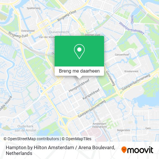 Hampton by Hilton Amsterdam / Arena Boulevard kaart