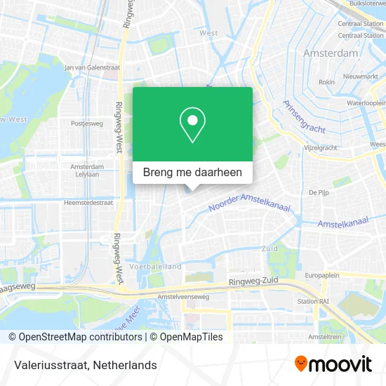 Valeriusstraat kaart