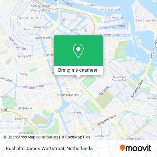 Bushalte James Wattstraat kaart