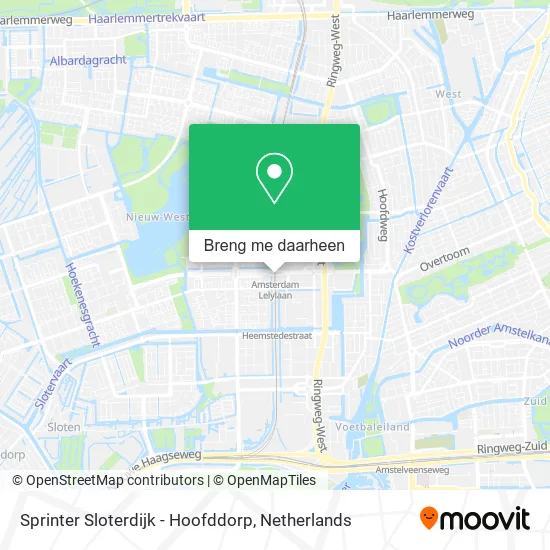 Sprinter Sloterdijk - Hoofddorp kaart