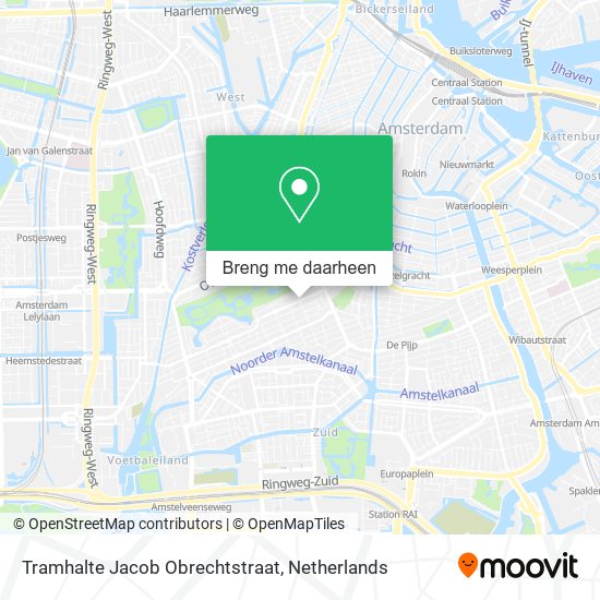 Tramhalte Jacob Obrechtstraat kaart