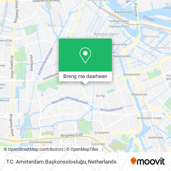 T.C. Amsterdam Başkonsolosluğu kaart