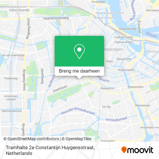 Tramhalte 2e Constantijn Huygensstraat kaart