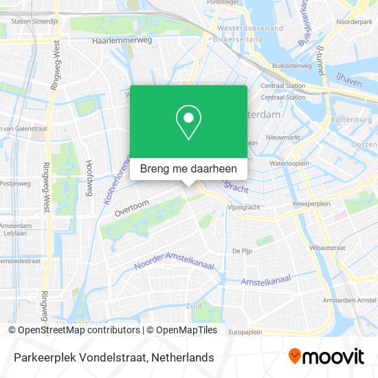 Parkeerplek Vondelstraat kaart