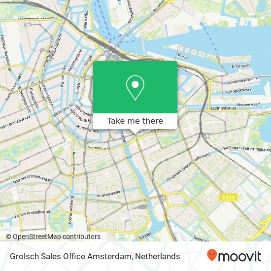 Grolsch Sales Office Amsterdam kaart