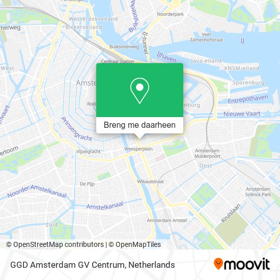 GGD Amsterdam GV Centrum kaart