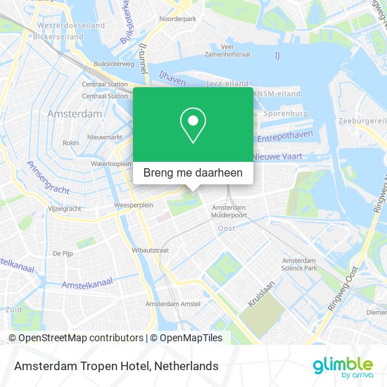Amsterdam Tropen Hotel kaart