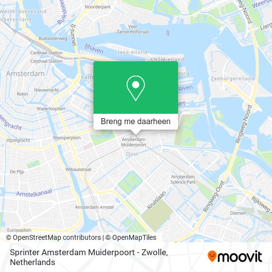 Sprinter Amsterdam Muiderpoort - Zwolle kaart