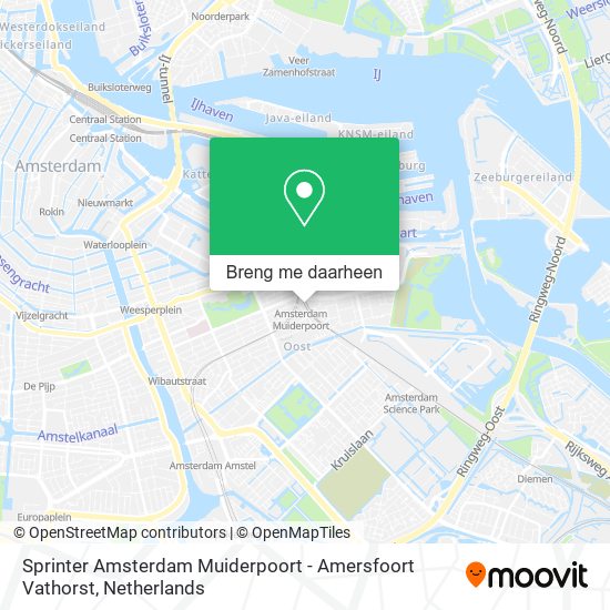 Sprinter Amsterdam Muiderpoort - Amersfoort Vathorst kaart