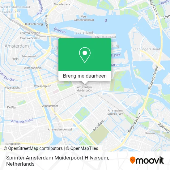 Sprinter Amsterdam Muiderpoort Hilversum kaart