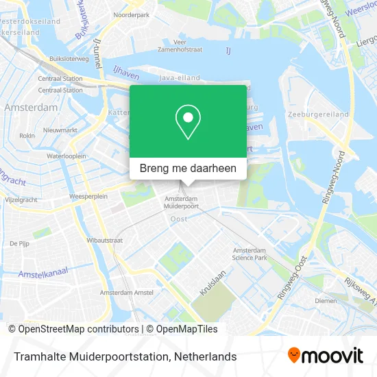 Tramhalte Muiderpoortstation kaart