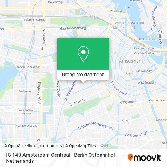 IC 149 Amsterdam Centraal - Berlin Ostbahnhof kaart