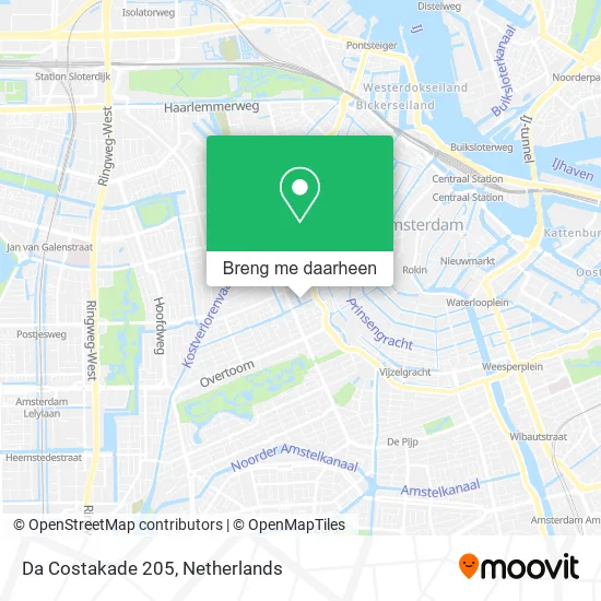 Da Costakade 205 kaart