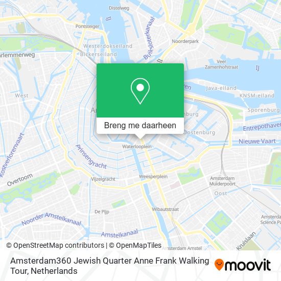 Amsterdam360 Jewish Quarter Anne Frank Walking Tour kaart