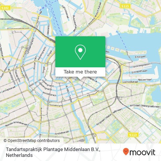 Tandartspraktijk Plantage Middenlaan B.V. kaart