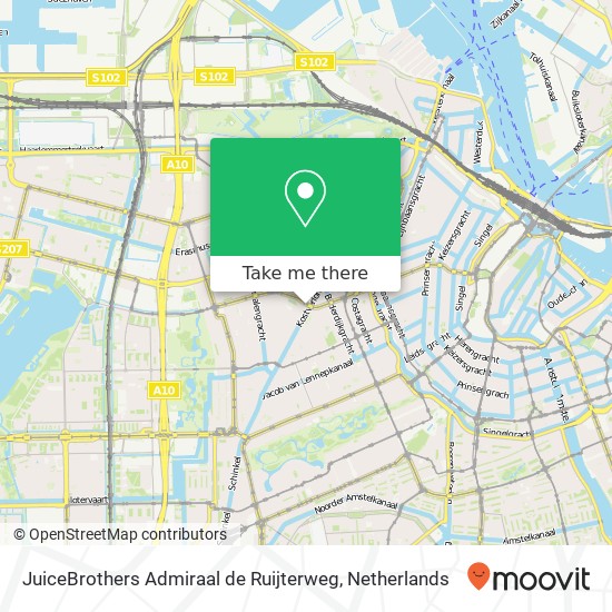 JuiceBrothers Admiraal de Ruijterweg kaart