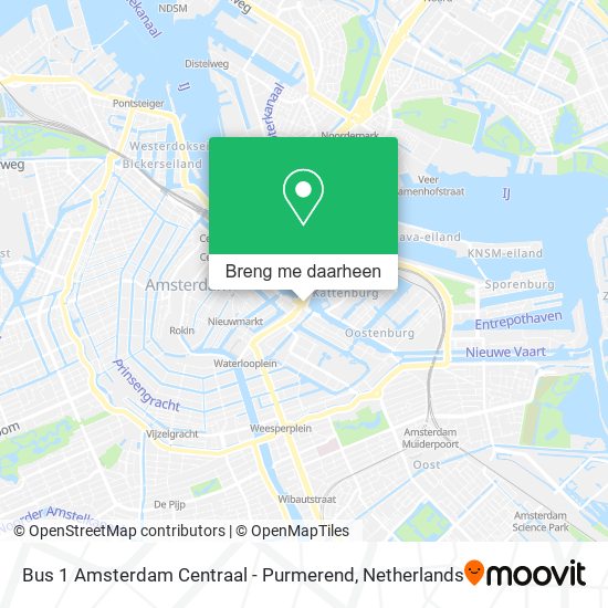Bus 1 Amsterdam Centraal - Purmerend kaart