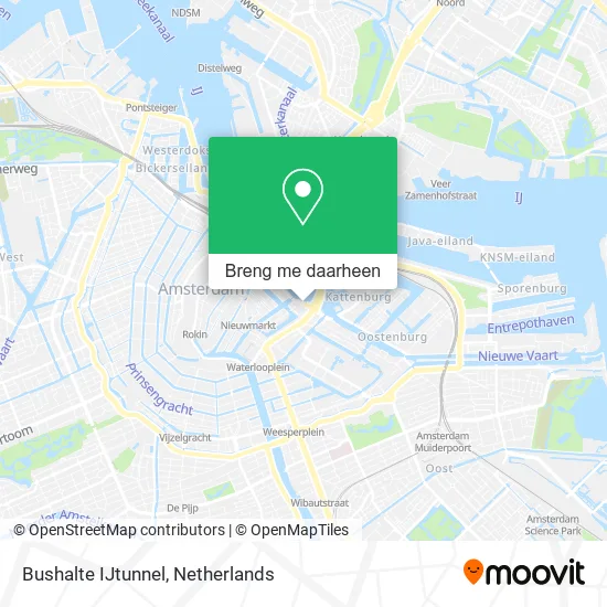 Bushalte IJtunnel kaart