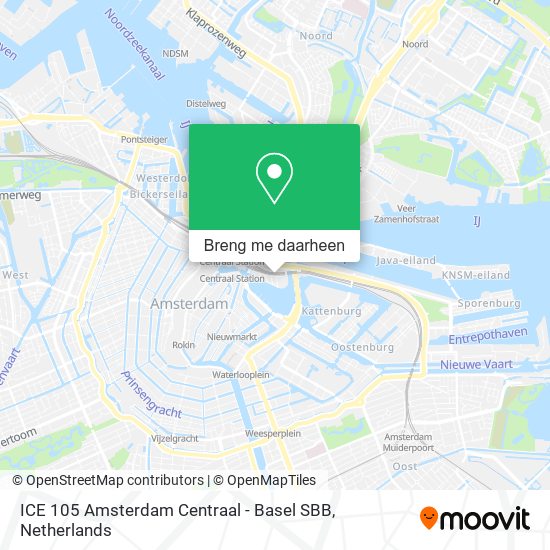 ICE 105 Amsterdam Centraal - Basel SBB kaart