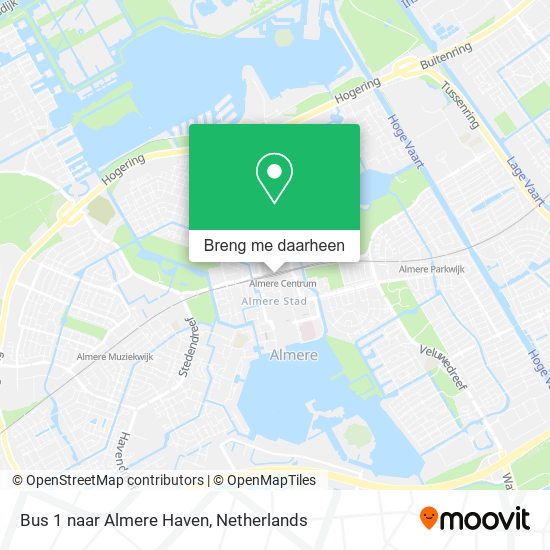 Bus 1 naar Almere Haven kaart