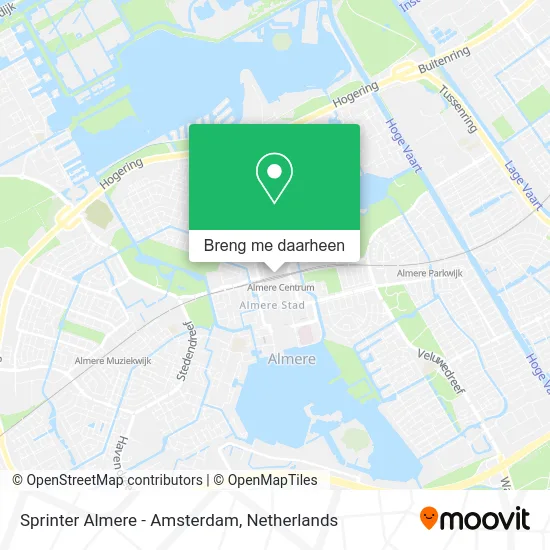 Sprinter Almere - Amsterdam kaart