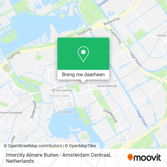 Intercity Almere Buiten - Amsterdam Centraal kaart