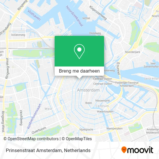 Prinsenstraat Amsterdam kaart