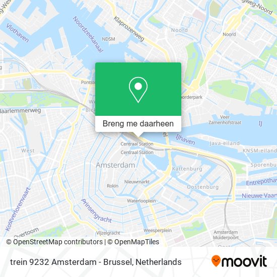 trein 9232 Amsterdam - Brussel kaart