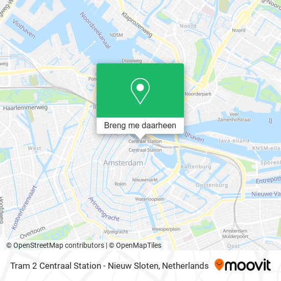 Tram 2 Centraal Station - Nieuw Sloten kaart