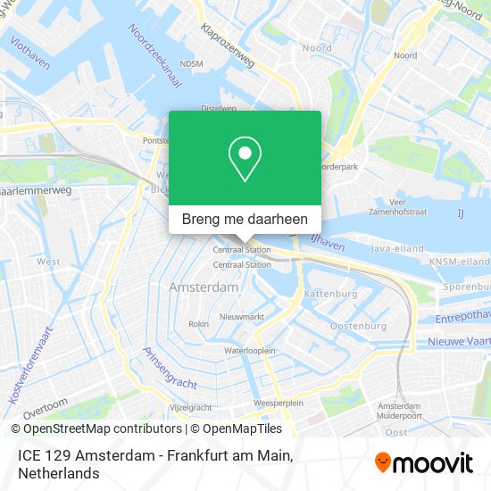 ICE 129 Amsterdam - Frankfurt am Main kaart