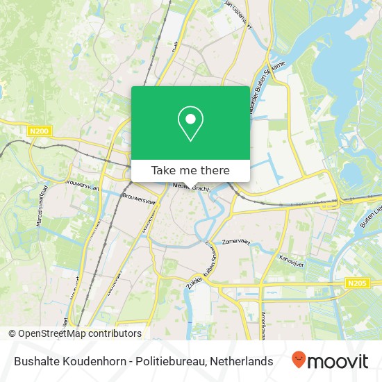 Bushalte Koudenhorn - Politiebureau kaart