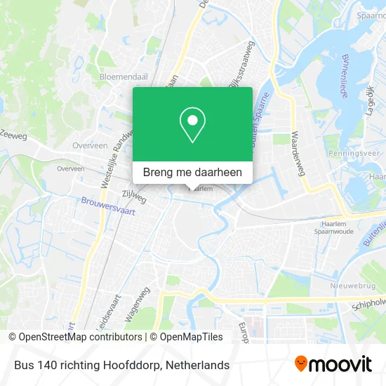 Bus 140 richting Hoofddorp kaart
