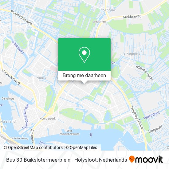 Bus 30 Buikslotermeerplein - Holysloot kaart