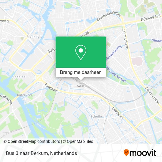 Bus 3 naar Berkum kaart