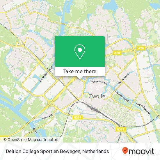 Deltion College Sport en Bewegen kaart