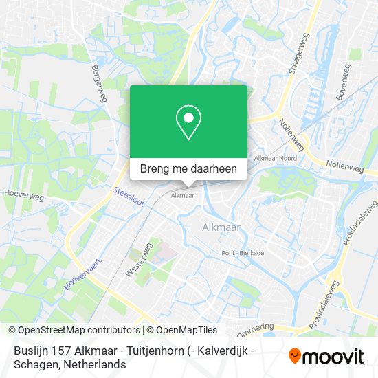 Buslijn 157 Alkmaar - Tuitjenhorn kaart
