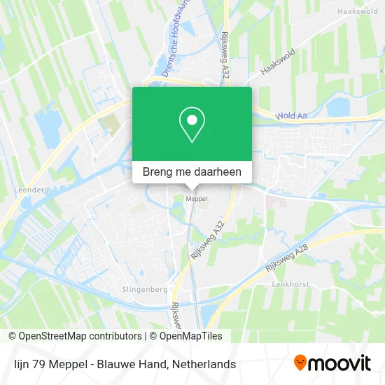 lijn 79 Meppel - Blauwe Hand kaart