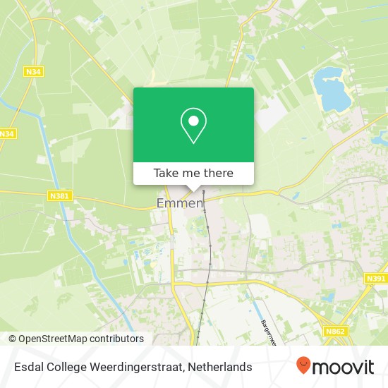 Esdal College Weerdingerstraat kaart