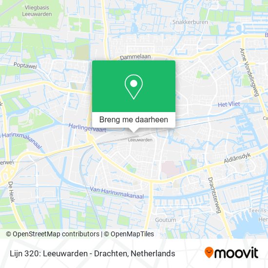 Lijn 320: Leeuwarden - Drachten kaart