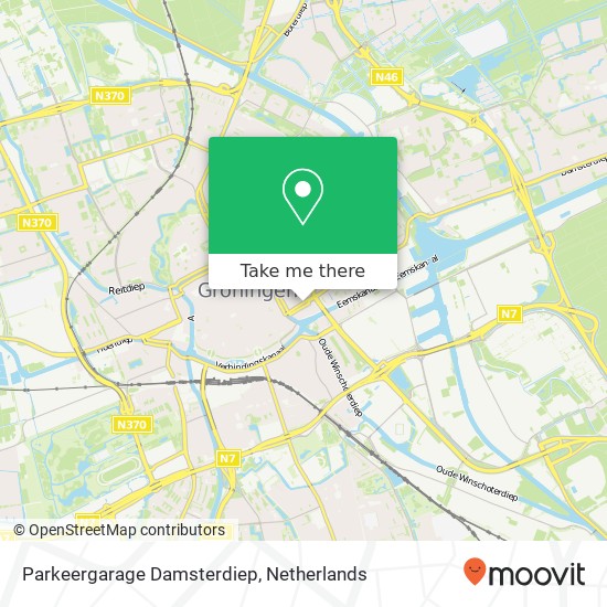 Parkeergarage Damsterdiep kaart