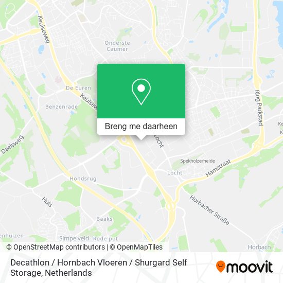Decathlon / Hornbach Vloeren / Shurgard Self Storage kaart