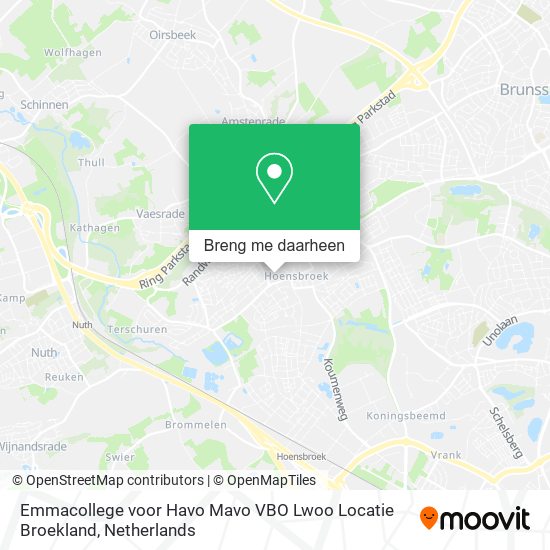 Emmacollege voor Havo Mavo VBO Lwoo Locatie Broekland kaart