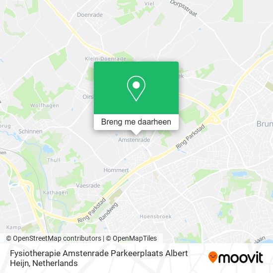 Fysiotherapie Amstenrade Parkeerplaats Albert Heijn kaart