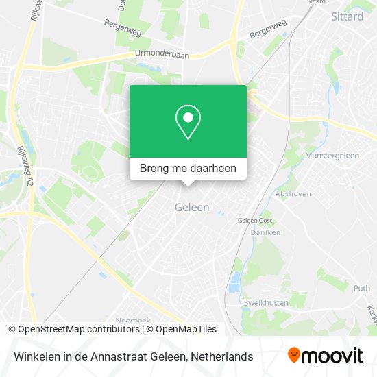 Winkelen in de Annastraat Geleen kaart