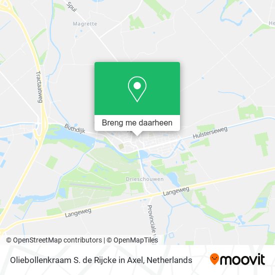 Oliebollenkraam S. de Rijcke in Axel kaart