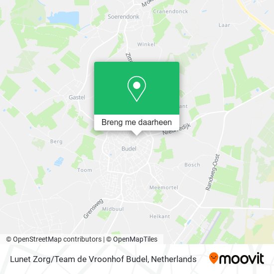 Lunet Zorg / Team de Vroonhof Budel kaart