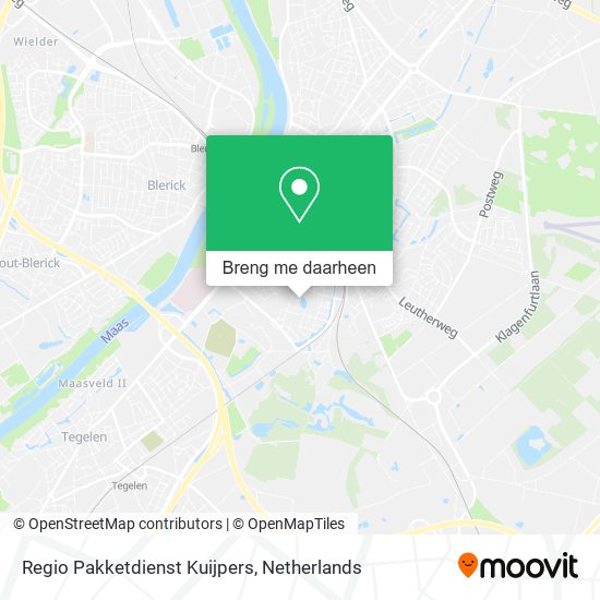 Regio Pakketdienst Kuijpers kaart